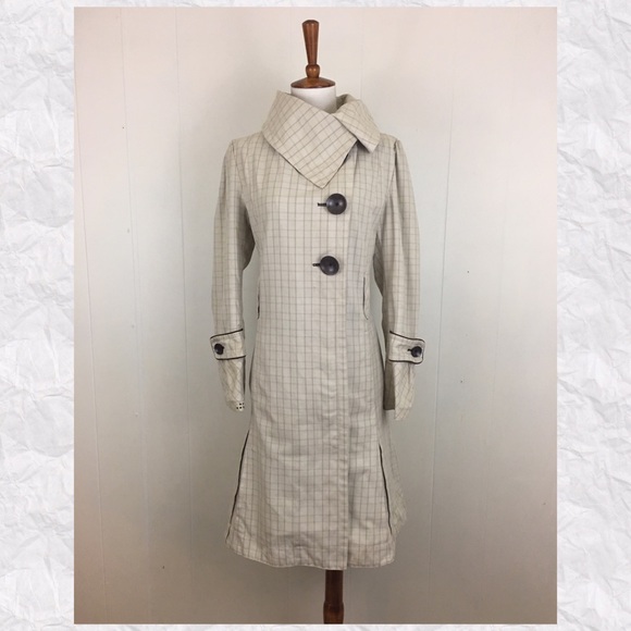 Soia & Kyo Jackets & Blazers - Soia & Kyo Plaid High Neck Long Jacket